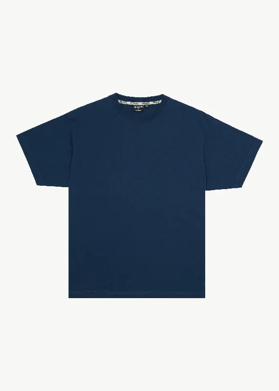 AFENDS Mens Genesis - Heavy Boxy Tee - Navy